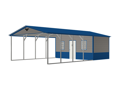 Portable blue metal building