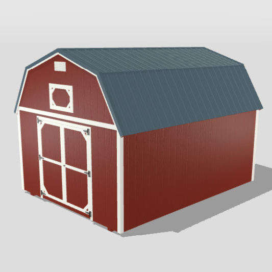 Portable lofted wooden barn