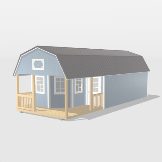 Portable wrap around porch wooden cabin